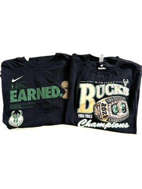 LOT of 2 Milwaukee Bucks Basketball T Shirts Men’s Size XL NBA Nike Fanatics